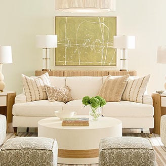 Beige sofa in living room