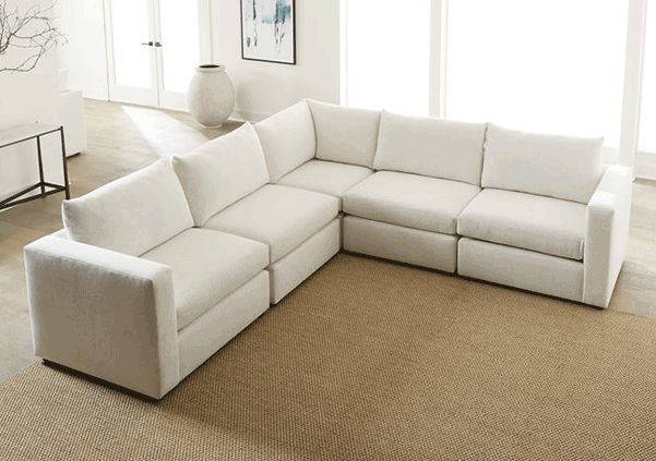 Animation of Beckham modular sectional creating & rearranging shapes