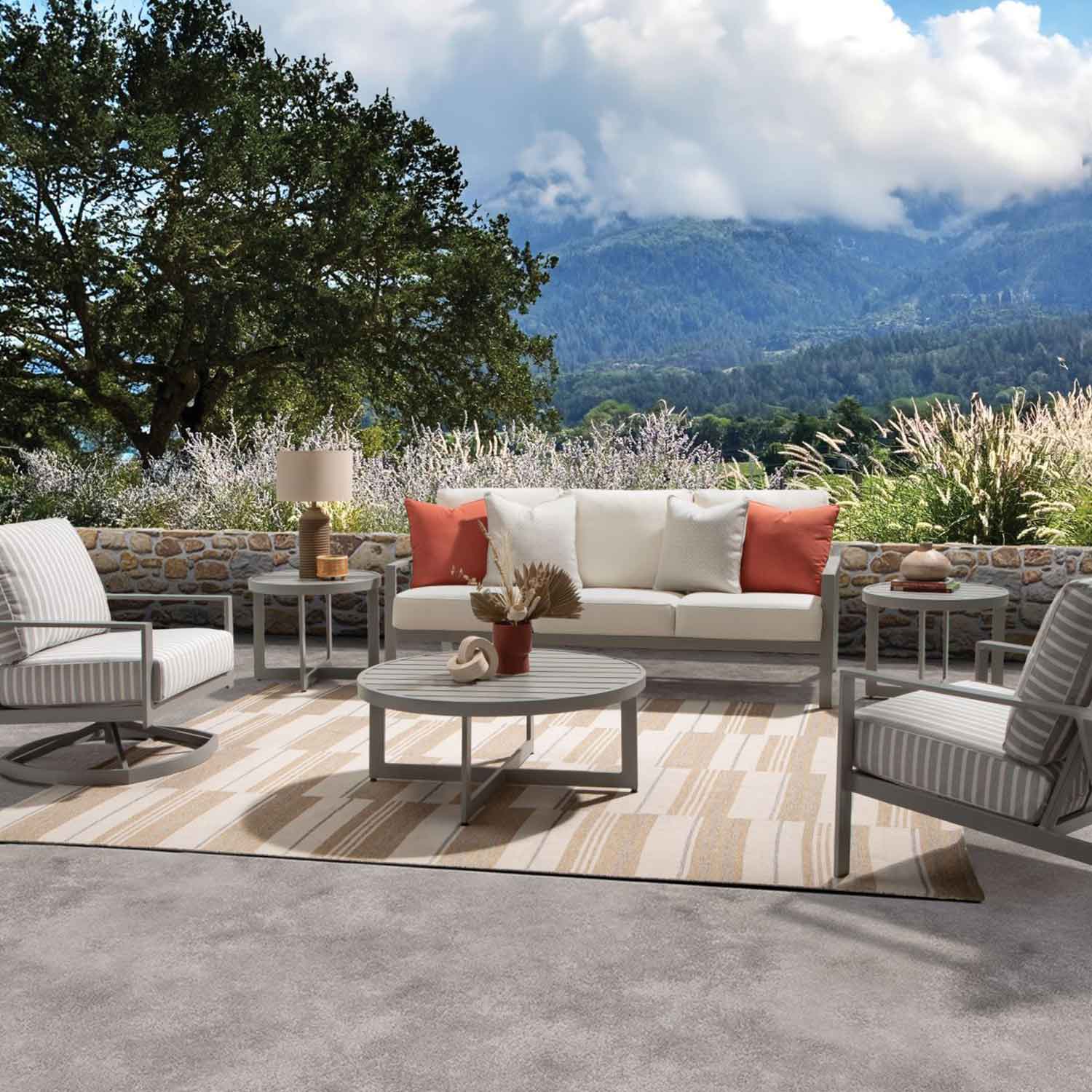 Bonavista Curved Patio Furniture With Firetable